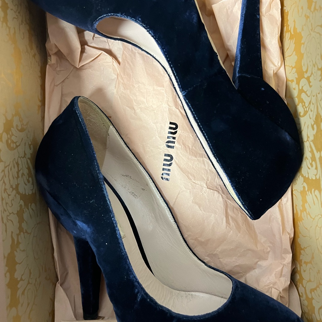 Miu Miu Velvet Blue Shoes